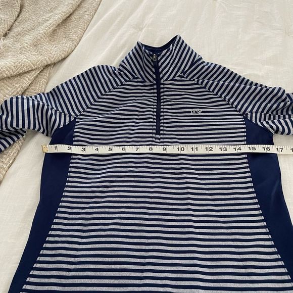 Vineyard Vines Navy Striped Performance Half Zip - Picture 6 of 8